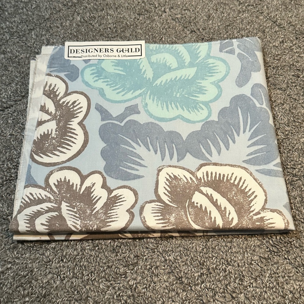 Designers Guild Fabric Sample Remnant Havana 100% Cotton Blue Washable - Picture 7 of 16